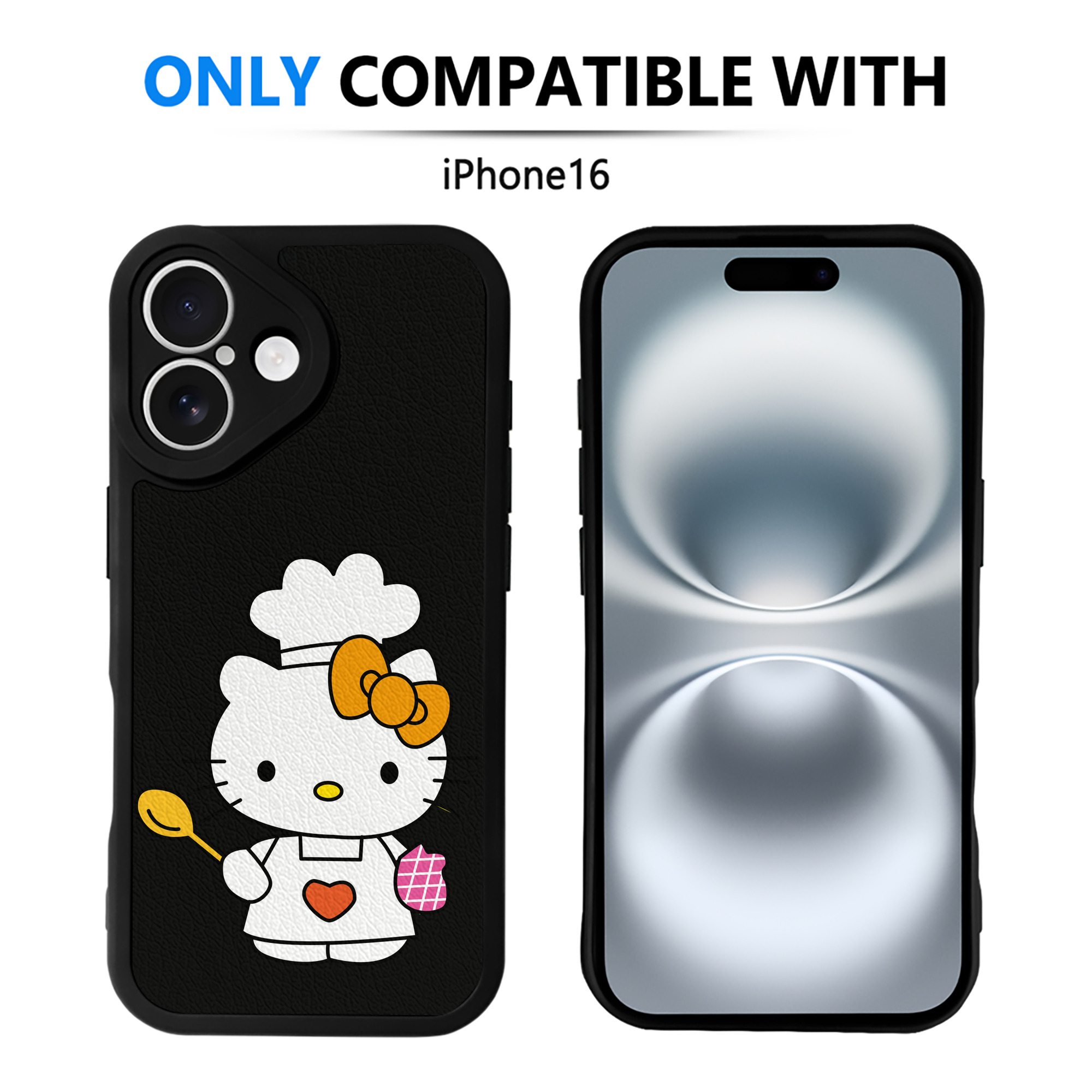 （画像用） Hello Kitty ハローキティ 【iPhone 16シリーズ対応】シリコンスマホケース（レザー調） 材質：シリコン